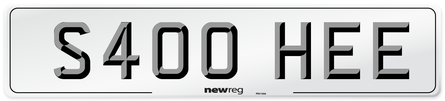 S400 HEE Number Plate from New Reg